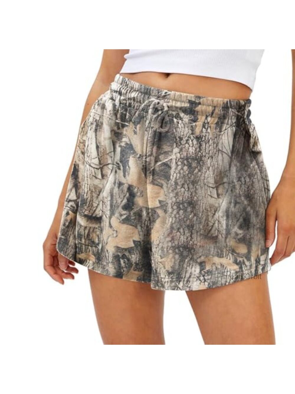 Camo Sweat Shorts for Women Drawstring Elastic Waist Athletic Lounge Shorts